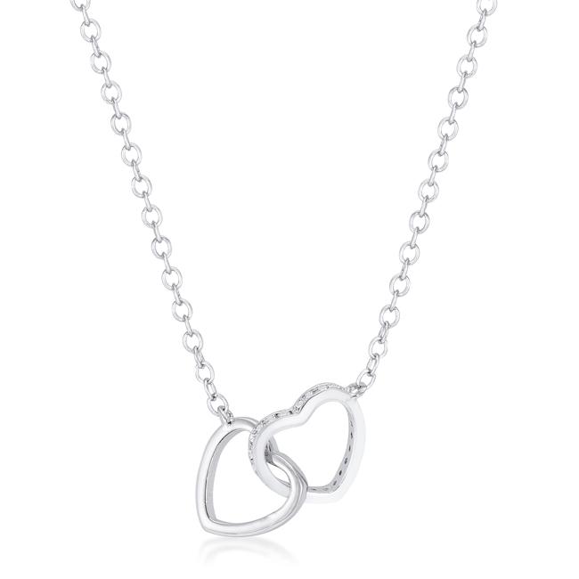 .22 Ct Interlocking Hearts Necklace with CZ