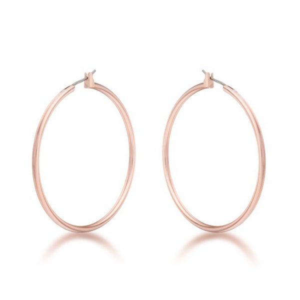 45mm Rose Gold Plated Hoop Earrings