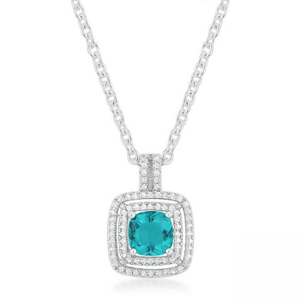 Aqua Halo Stud Pendant