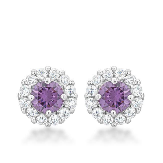 Bella Bridal Earrings in Purple