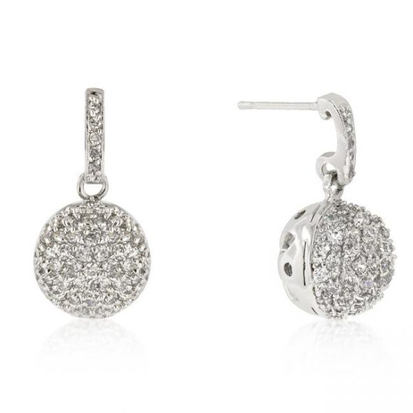 CZ Ball Dangle Earrings