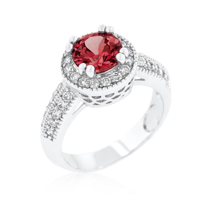 Garnet Halo Engagement Ring – LUSTER JEWEL