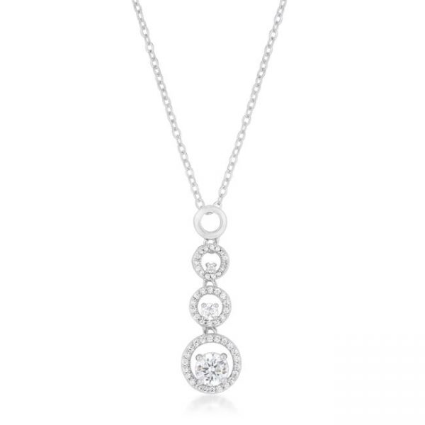 Halo Graduated Cubic Zirconia Pendant