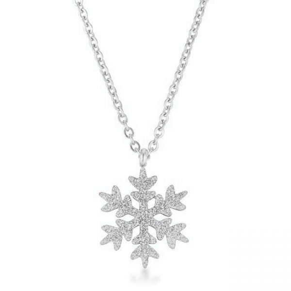 Jenna Stainless Steel Silvertone Snowflake Necklace