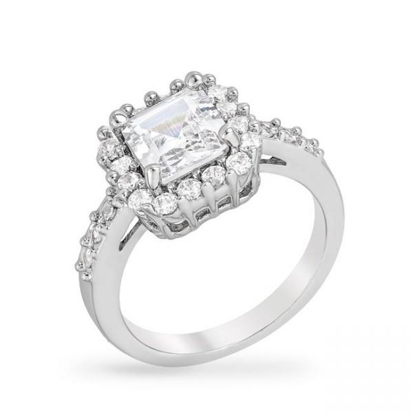 Pave Asscher Ring