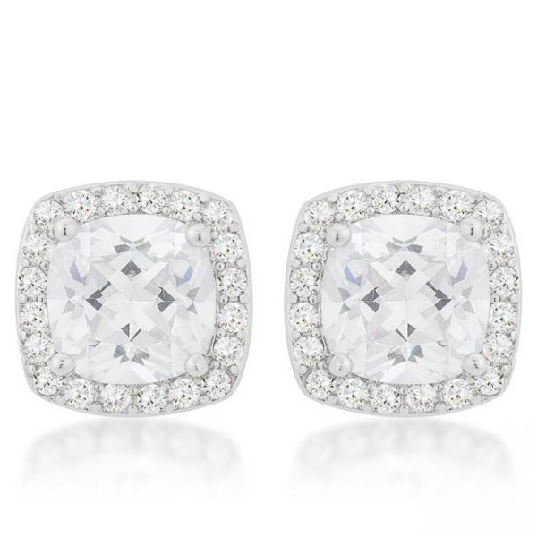 Pave Halo Earrings