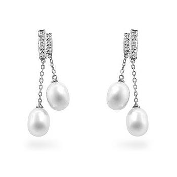 Pearl Diamond Dangles