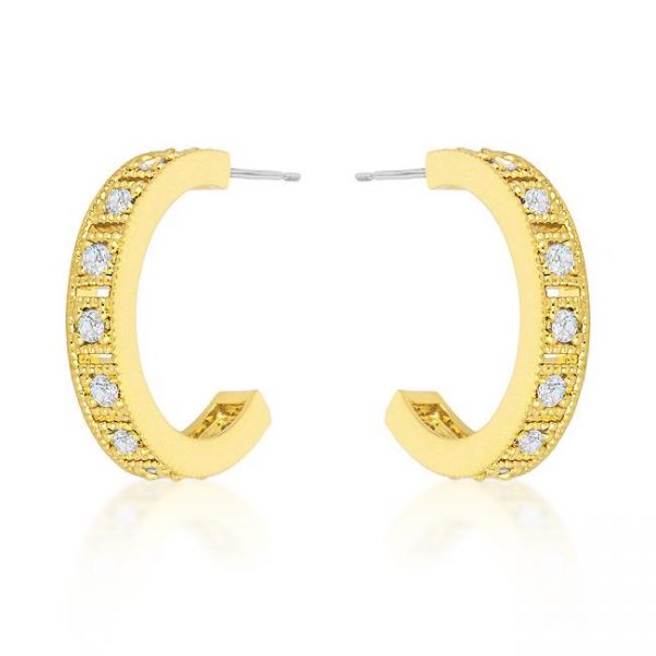 Roma Goldtone Finish Hoop Earrings