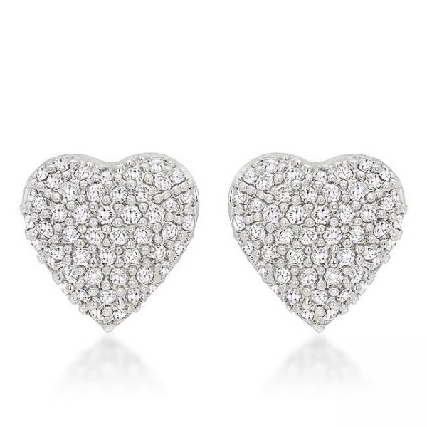 Special Pave Heart Earrings