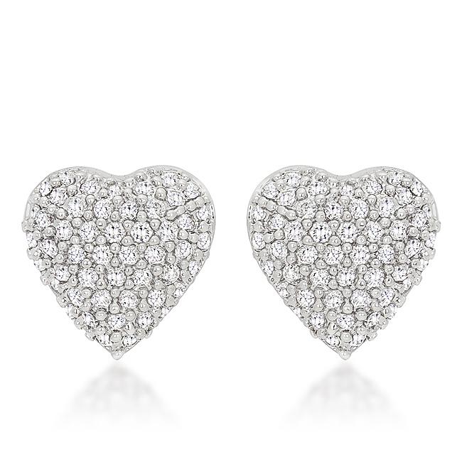 Special Pave Heart Earrings