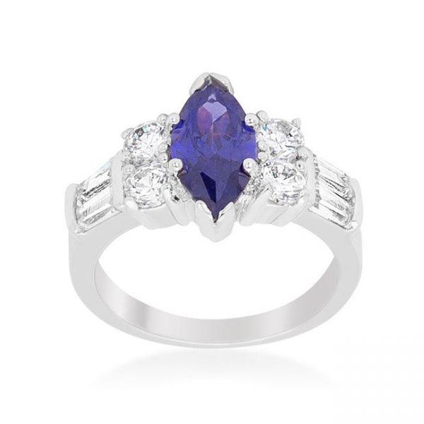 Tanzanite Purple Elegant Cocktail Ring