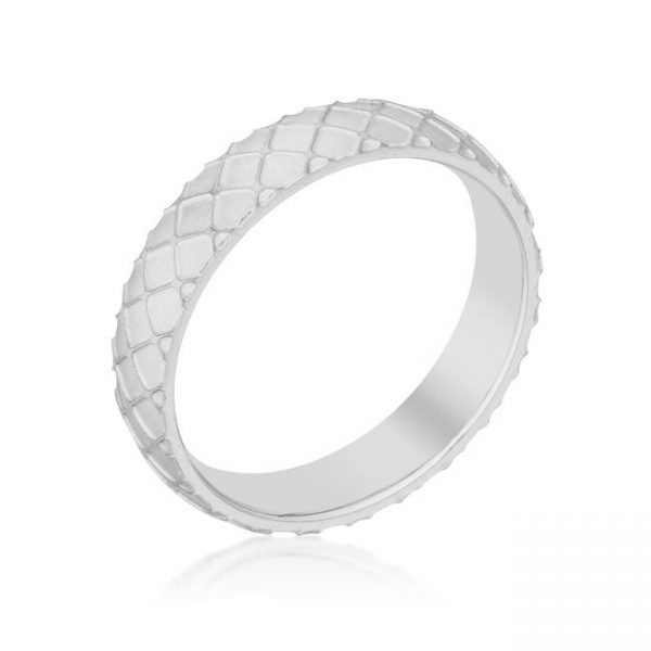 Textured Stainless Steel Band Ring