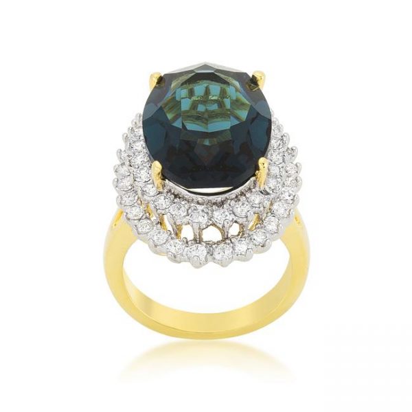 Two-tone Double Halo Cocktail Ring