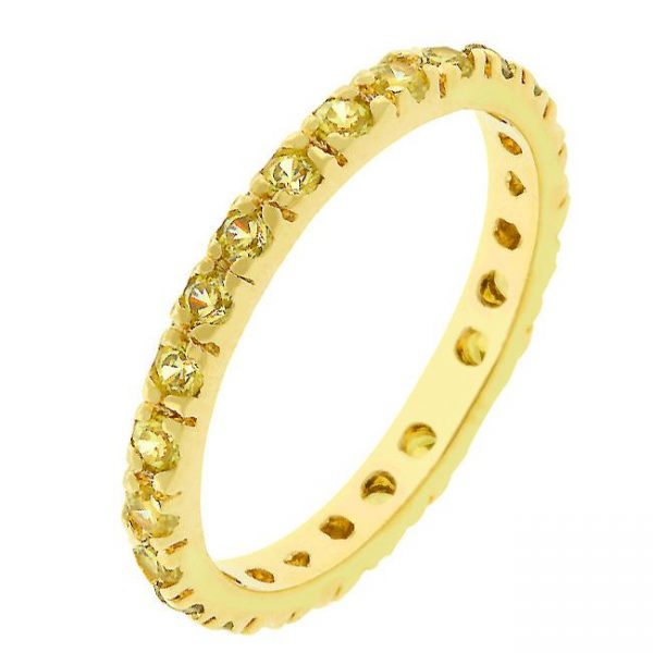 Yellow Cubic Zirconia Eternity Ring