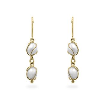 Yellow Gold Pearl Drops